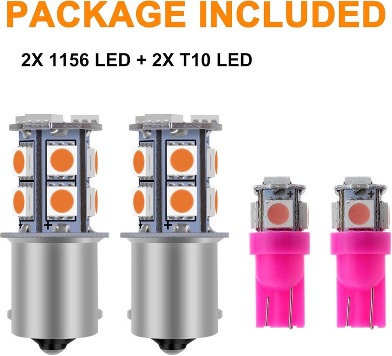 GLOFE 3Pcs Pink Interior Map Dome Light LED Bulbs Compatible with 1987-1996 Ford F-150 F-250 Bronco - Image 3